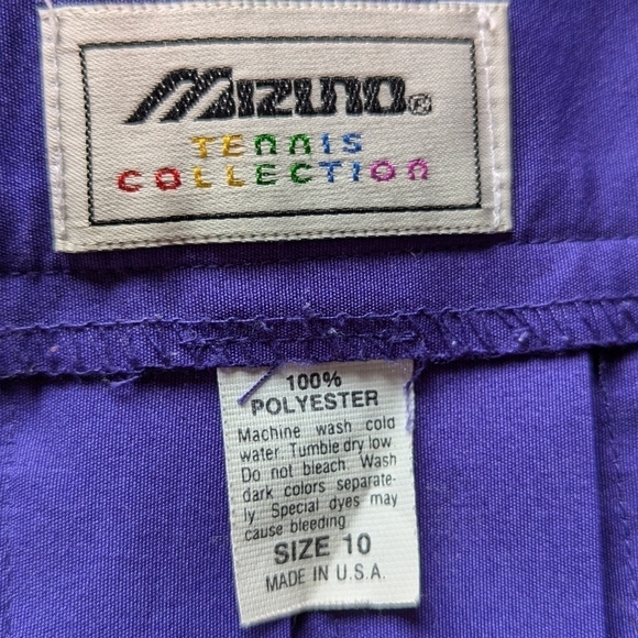 Vintage 80s Mizuno Tennis Collection Grape Purple Pleated Skirt Sz 10 Pickleball - Picture 7 of 8